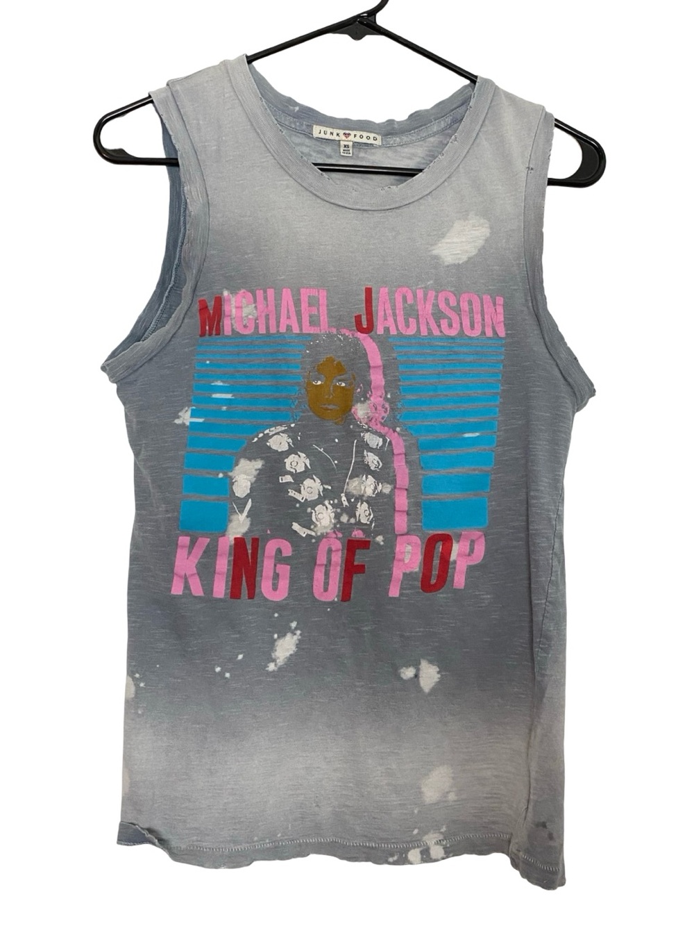 Michael Jackson Band Tee Tshirt Tank Top Womens Size XS Chest 15 Length 25 Grey